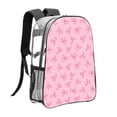 thumbnail image 3 of Kdxio Pink Bows Clear Backpack, Transparent Bookbag for School for Women Men, Capacity Clear Bag for College, Travel, 3 of 7