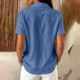 thumbnail image 3 of Guluxicc Women's Linen Lounge Shirts Loose Pullover Collared V Neck Solid Tops for Everyday Wear Summer Casual Outfits, 3 of 6