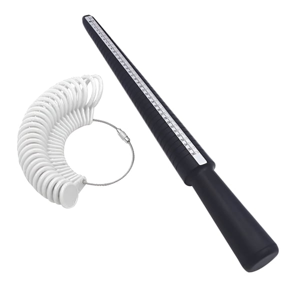 DESIGNICE Ring Clearance, Ring Size Stick Mandrel Finger Gauge Ring Sizer Set Measuring Sizes Jewelry Tool, White