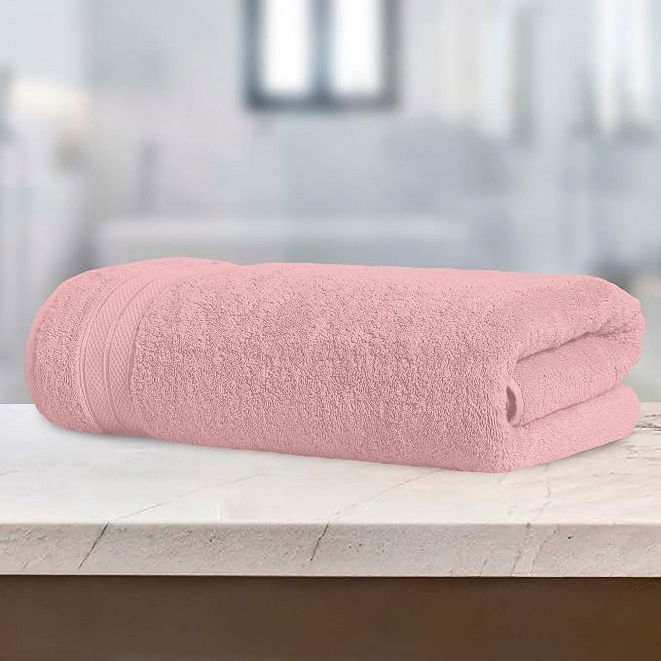 Mocassi Turkish Cotton Jumbo Bath Towel, 1-Piece, 35" x 70", Highly Absorbent - Soft Bathroom Towel, Dusty Rose