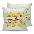 thumbnail image 7 of Outdoor Throw Pillow Cover Yellow Sunflower and Green Leaves Waterproof Cushion Covers 2 Pack Floral Sunshine Word on Linen Pillow Cases Home Decoration for Patio Garden Couch Sofa, 7 of 7
