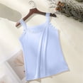 thumbnail image 5 of Endives Women's Camisole Top Lace Trim Sleeveless Tank Top Base Layer Daily Wear Inner Wear Blue, 5 of 5