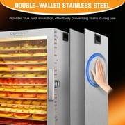 CERCKER Food-Dehydrator Machine 12 Stainless Steel Trays, 800W Food Dehydrator Jerky Maker with 24H Timer and 70℉-190℉ Temperature Control