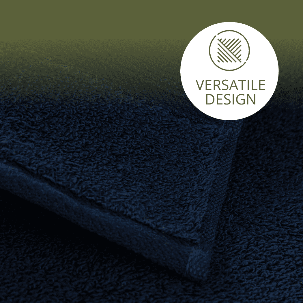 HOME ESSENTIALS 100 % Cotton Luxury Turkish Wash Cloths and Bath Towels Set of 6, 600 GSM Lightweight Super Absorbent Travel Towels Pack, Quick Dry Towels for Spa, Hotel Bathroom Essentials, Navy