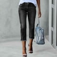 thumbnail image 2 of CIENVNSTG Capri Jeans for Women High Waisted Straight Skinny Leg Raw Hem Denim Trendy Womens Pants Trendy 2026 Summer Fashion Gray M, 2 of 4