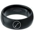 thumbnail image 2 of Tungsten Horoscope Sagitarius Band Ring 8mm Men Women Comfort Fit Black Dome Polished, 2 of 4