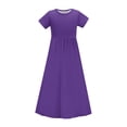 thumbnail image 3 of RXIRUCGD 2025 Vêtements d'Été pour Enfants Tout-Petits Filles Mignon Rayé Imprimé Manches Courtes Robe Extensible avec Poches Robe Longue en Ligne, 3 of 8