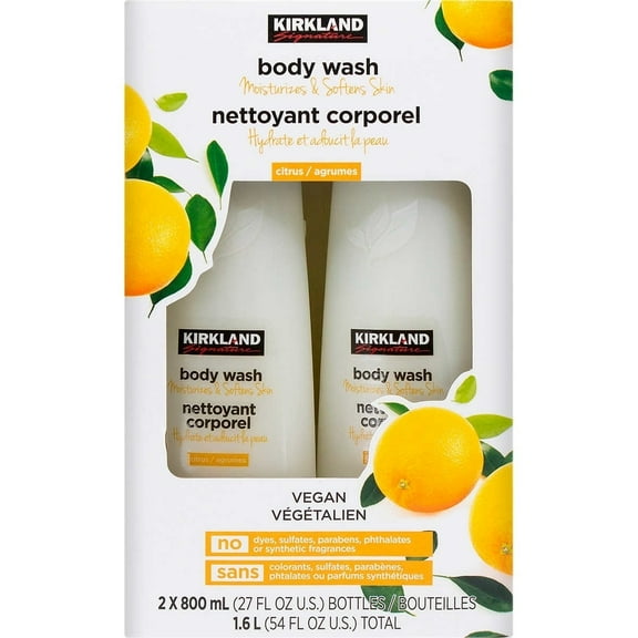 Kirkland Signature Liquid Body Wash Citrus 27 Fluid Ounce (Pack of 2)