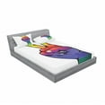 thumbnail image 3 of Ambesonne Colorful Fitted Sheet & Pillow Sham Set, Love in Rainbow Colors, Twinxl, Multicolor, 3 of 3