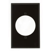 Leviton 80728 1-Gang Single Receptacle Wall Plate, 2.15" Diameter Outlet Cover, Midway Size, Unbreakable Thermoplastic, Ivory