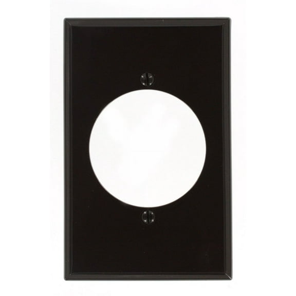 Leviton 80728 1-Gang Single Receptacle Wall Plate, 2.15" Diameter Outlet Cover, Midway Size, Unbreakable Thermoplastic, Ivory