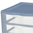 Sterilite 3 Drawer Unit Plastic, Blue Ash