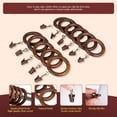 thumbnail image 3 of Handcrafted Rosewood Curtain Rings with Clips – 3" Outer, 2.2" Inner Diameter – Smooth Wooden Drapery Rings with Metal Clips for Curtain Rods and Drapes - Pack of 96, 3 of 6