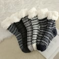 thumbnail image 4 of Womens Slipper Socks Winter Warm Fleece Lined Socks Cozy Soft Thick Fuzzy Non Slip Indoor Christmas Socks Gray, 4 of 4
