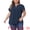 Dark Blue, variant on DARING DIVA Women's Plus V Neck Short Petal Sleeve Shirts Dressy Tops 1X Dark Blue