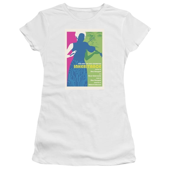 Star Trek Tng Season 7 Episode 10 Junior Women's Sheer T-Shirt White