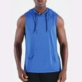 thumbnail image 5 of JXMVOJ Summer Men's Hooded Sleeveless Solid Color T-Shirt, Polyester Lightweight Breathable Design for Casual Outdoor Daily Multi-Occasion, Versatile Anti-Shrink Fashion Tops, 5 of 9