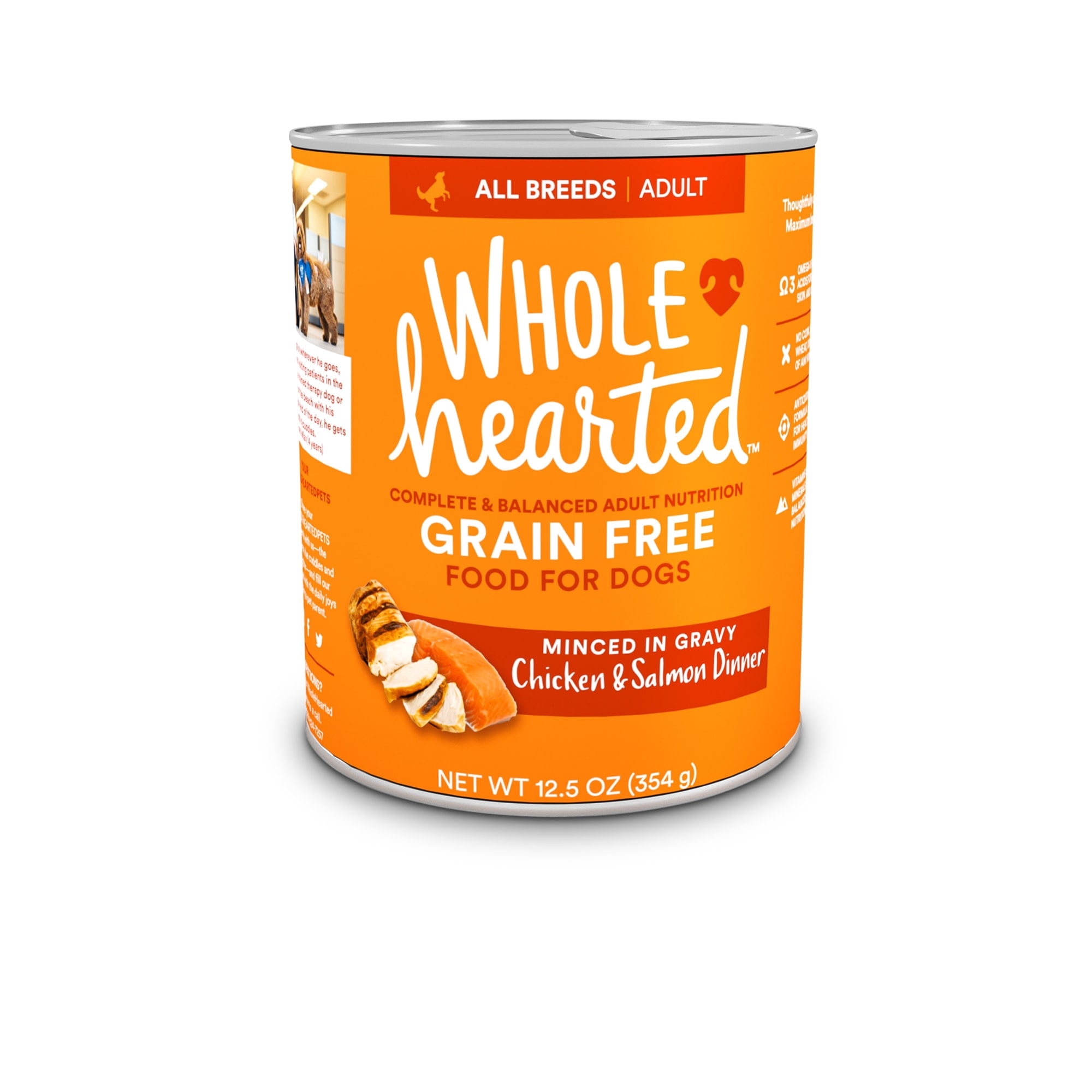 WholeHearted Grain-Free Adult Chicken and Salmon Dinner Wet Dog Food, 12.5 oz., Case of 8
