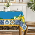 thumbnail image 4 of Summer Tablecloth 60×84 Inch Rectangular, Blue Yellow Lemon Vintage Pattern Washable Table Cover for Party Picnic Dinner Decor, 4 of 6
