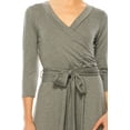 thumbnail image 4 of Women's Plus Size Wrap Dress 3/4 Sleeve V Neck Waist Tie, 4 of 6