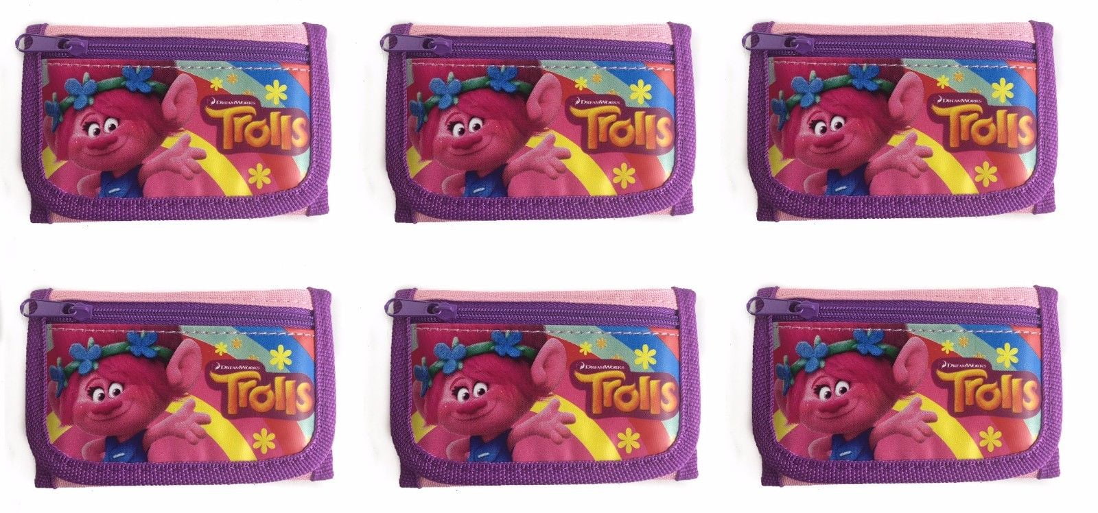 Party Favors Dreamworks Trolls Poppy 2 Card pockets Trifold Wallet-Pink