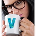 thumbnail image 2 of 3drose, Boys Blue Letter V, 15oz Two-tone Black Mug, 2 of 6