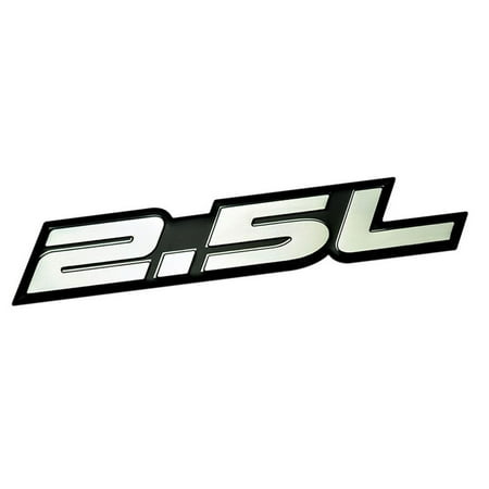 2.5L Liter Embossed SILVER on Black Highly Polished Real Aluminum Auto Emblem Badge Nameplate for Chevy Malibu Camaro Dodge Avenger Ford Escape Fusion Ranger GMC Safari Suburban Jeep Wrangler Cherokee
