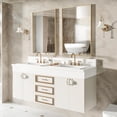 thumbnail image 4 of 2-Pack 22"x30" Brushed Gold Bathroom Mirrors for Over Sink, Rectangular Vanity Wall Mirrors with HD Glass & Rustproof Aluminum Alloy Frame, Ideal for Modern Chic Space Remodel, 4 of 8