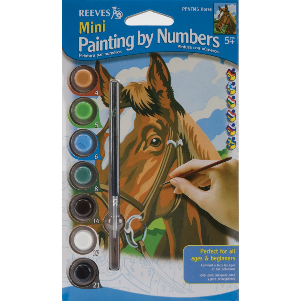 Mini Paint By Number Kit 4.5"X7"Horse