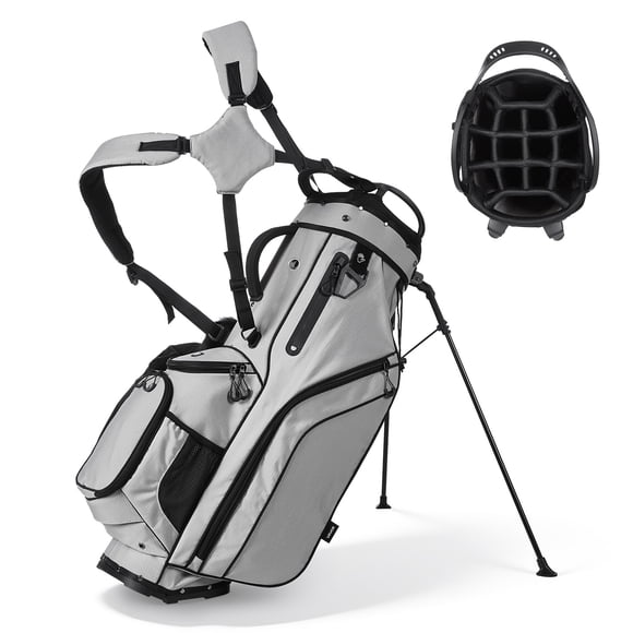 VEVOR Golf Cart Bag, 14 Way Top Divider Organizer, 2-in-1 Golf Club Bag with Full-length Divider, Dual Shoulder Straps, Support Legs, Rain Hood, Storage Pockets, Lightweight Polyester for Men & Women