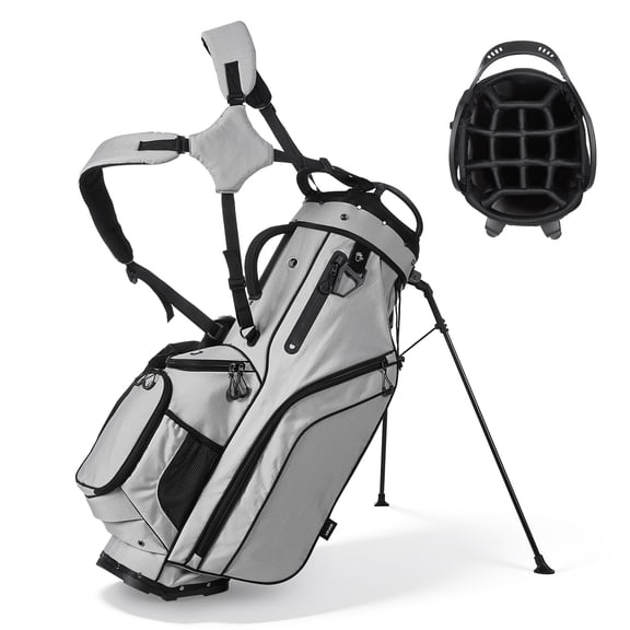 VEVOR Golf Cart Bag, 14 Way Top Divider Organizer, 2-in-1 Golf Club Bag with Full-length Divider, Dual Shoulder Straps, Support Legs, Rain Hood, Storage Pockets, Lightweight Polyester for Men & Women