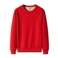 thumbnail image 1 of pstuiky camisa de manga larga para hombre, Sudadera con capucha de lana de cordero con cuello redondo y color liso para hombre top de hombre s, 1 of 2