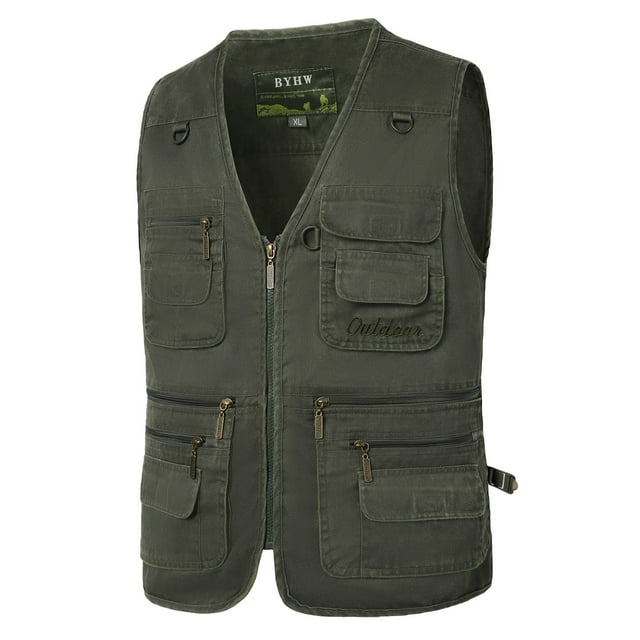 Fankiway Men'S Outdoor Vest Leisure Jacket Lightweight Vest with Zip Many Pockets