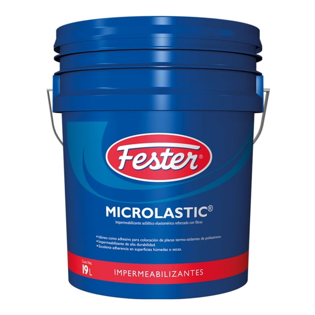 Impermeabilizante Asfáltico Elastomerico Reforzado con Fibras Fester Microlastic 19 L