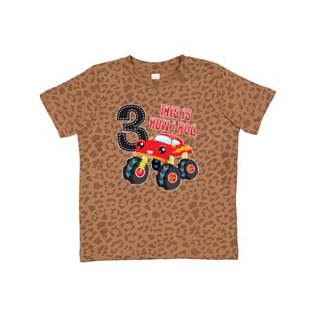 

Inktastic Monster Truck How I Roll 3rd Birthday Gift Toddler Boy Girl T-Shirt