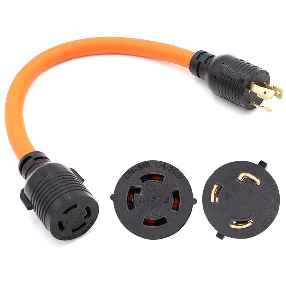 1.8FT Generator Transfer Switch Adapter Cord 4 Prong to 3 Prong L5-30P Male to L14-30R Female
