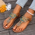 thumbnail image 3 of Boho Sandals for Women Flat Heel Open Toe Casual Flip-Flops Slides Thong Women Fashionable Casual Solid Color Versatile Thick Heel Sandals Outerwear, 3 of 5
