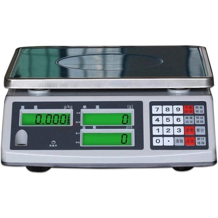 BROMECH 66lb Digital Computing Scale - IPX7 Waterproof, Rechargeable, Dual Display For Farmers Market