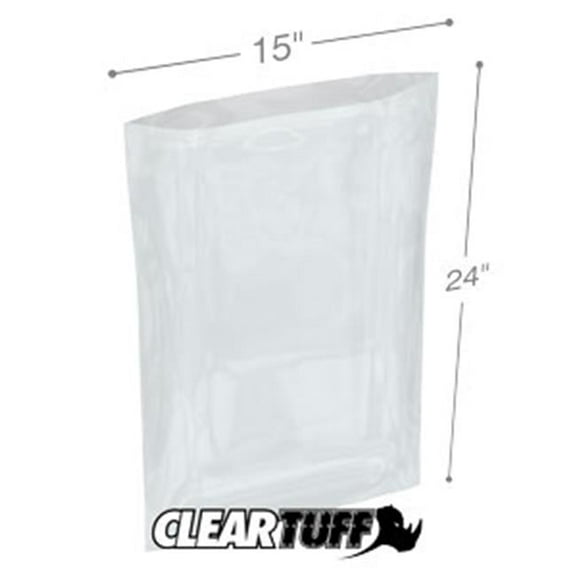 International Plastics PB21524 15 x 24 in. Clear Poly Bags, 0.002 Gauge - Case of 500