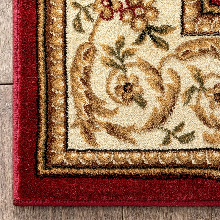 12' Runner Red And Ivory Floral Stain Resistant Indoor Outdoor Runner Rug 12' Runner Red And Ivory Floral Stain Resistant Indoor Outdoor Runner Rug