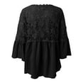 thumbnail image 5 of DuoJiaJ Womens Long Sleeve Lace Trim Tunic Tops Button Down Casual Blouse Cute V Neck Shirt Women’s Summer Tops Black, 5 of 5