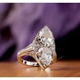 thumbnail image 4 of Vintage Pear Cut Diamond Ring, Toi Et Moi Diamond Engagement Ring, Two Stone Diamond Ring, Antique Milgrain Ring, Women's Dome Ring, 925 Sterling Silver, 2.6 Ct Simulated Diamond, 4 of 5