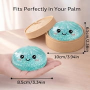 Glitter Dumpling Squishy Toys with Steamer Box, Glitter Dumpling Squishies Mystery Box Squeeze Toys, Squishy Dumpling Fidget Toys for Adults, Stress Relief Sensory Toys(Gold)