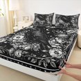 thumbnail image 3 of Homewish Black Crow Animal Twin Sheet Sets 3pcs for Teenagers Female Men Women,Bohemian Floral Flowers Twin Fitted Sheet Microfiber,Galaxy Universe Stars Print Breathable Flat Sheet, 3 of 7