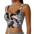 thumbnail image 2 of Hirioo Cute Mushroom Landscape for Women's Sports Vest with Full-Print Design, Stretchy Fabric and Removable Pads-Large, 2 of 8