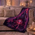 thumbnail image 6 of Dragon and Lion Guardian with Red Orb, Purple Fantasy Style for Mythic Art Lovers, Fiery Creature Scene and Birthday Gift, Soft Flannel Blanket for Game Room, Home Decor, 6 of 9