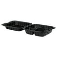 thumbnail image 6 of Thermo Tek 28 oz Black Mineral-Filled Plastic Clamshell Container - 3 Compartments - 8" x 8" x 3" - 100 count box, 6 of 10