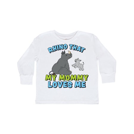 

Inktastic Rhino That My Mommy Loves Me with Cute Rhinos Gift Toddler Boy or Toddler Girl Long Sleeve T-Shirt