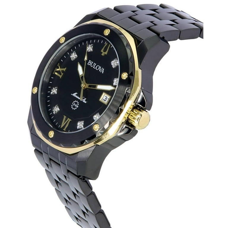 Bulova marine star on sale black and gold