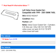 thumbnail image 2 of Left Valve Cover Gasket Set - Compatible with 1999 - 2001 BMW 740iL 2000, 2 of 2